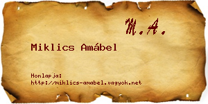 Miklics Amábel névjegykártya